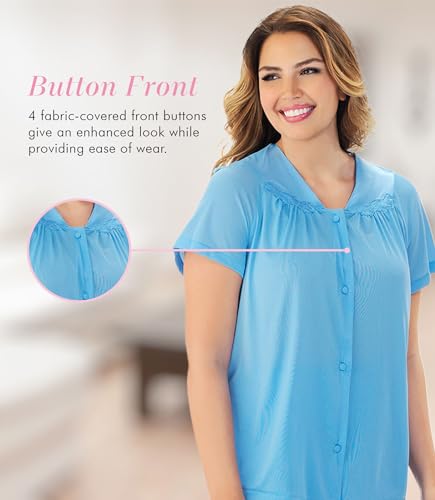 Image of Exquisite Form 90107 Women's Nylon Tricot Short Sleeve Matching Pajama Set