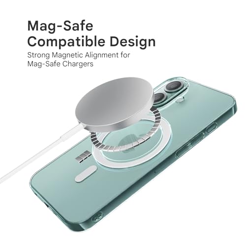 Image of Prolet Anti- Yellow Crystal Clear Hard Case Cover Compatible with iPhone 16 with Magnetic Mag-Safe Wireless Charging Support, Shockproof Hard Back Cover (Transparent)