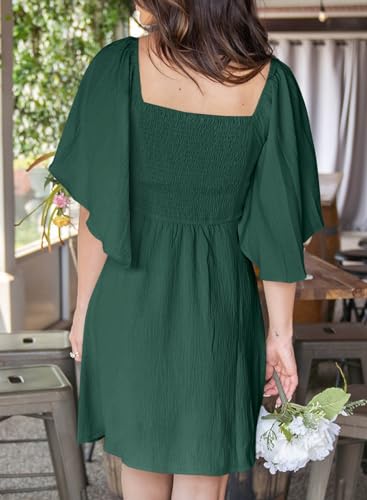 Image of Dokotoo Womens Dresses 2026 Spring Summer Deep V Neck Elegant Cocktail Bow tie Mini Dress S-XL