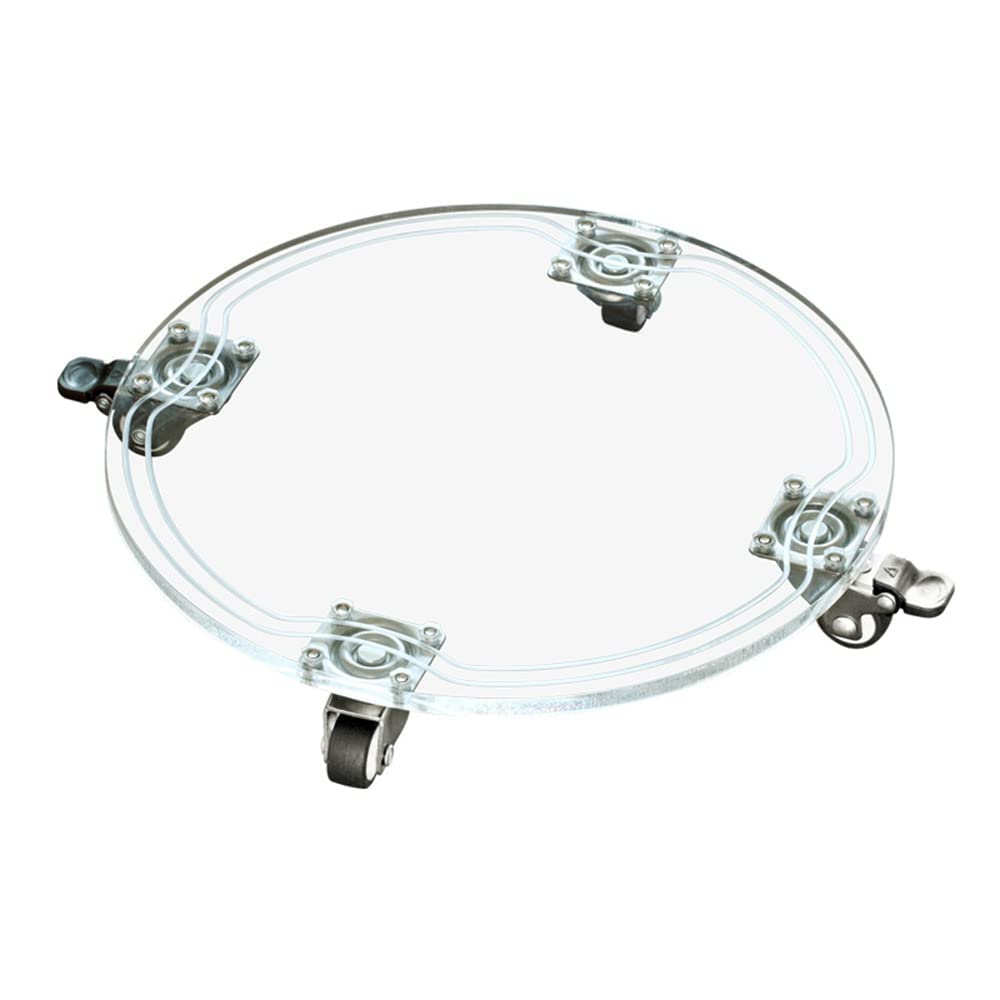 Pflanzentrolleys mit Rädern, robuster Caddy – 11 Zoll Bremse, runder Topf-Caddy, Topf, Topf für drinnen und draußen, Hausgarten, Acryl (Durchmesser: 2
