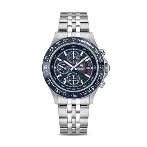 Image of Swiss Military Hanowa SMWGI0003403 - Swiss Made Round Blue Chronograph - Watch for Men