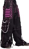 Bondage Rave Men Gothic Cyber Chain Goth Jeans Punk Rock Pant Trouser Steampunk Gothic Trouser (US, Waist, 44, Regular) Black