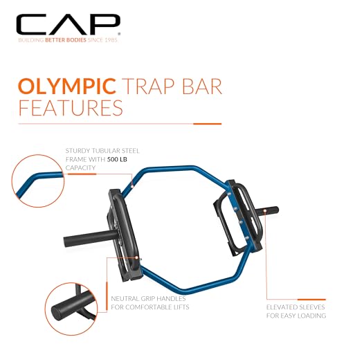 CAP Barbell Olympic Trap Bar, Hex Bar, Shrug Bar, Deadlift Bar, Blue , 50 inches by CAP Barbell - Image 3