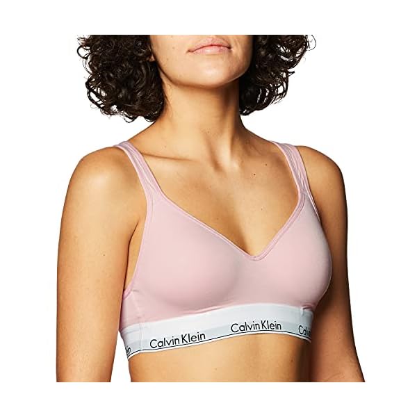 Calvin-Klein-Womens-Modern-Cotton-Lightly-Lined-Bralette Calvin Klein Women's Cotton Blend Padded Bralette Sports Bra (QF1654-680-M_Pink_Medium)