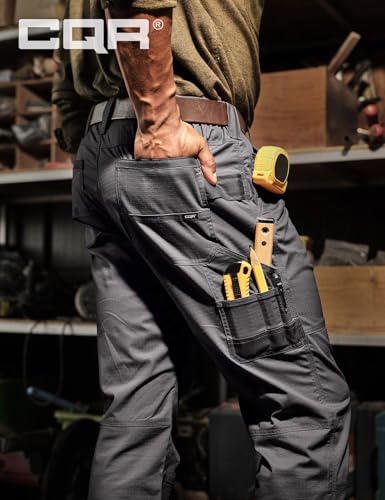 Image of CQR Men's Quick Dry Work Pants, Water Resistant Outdoor Tactical Pants, Lightweight Stretch Cargo Hiking Pants