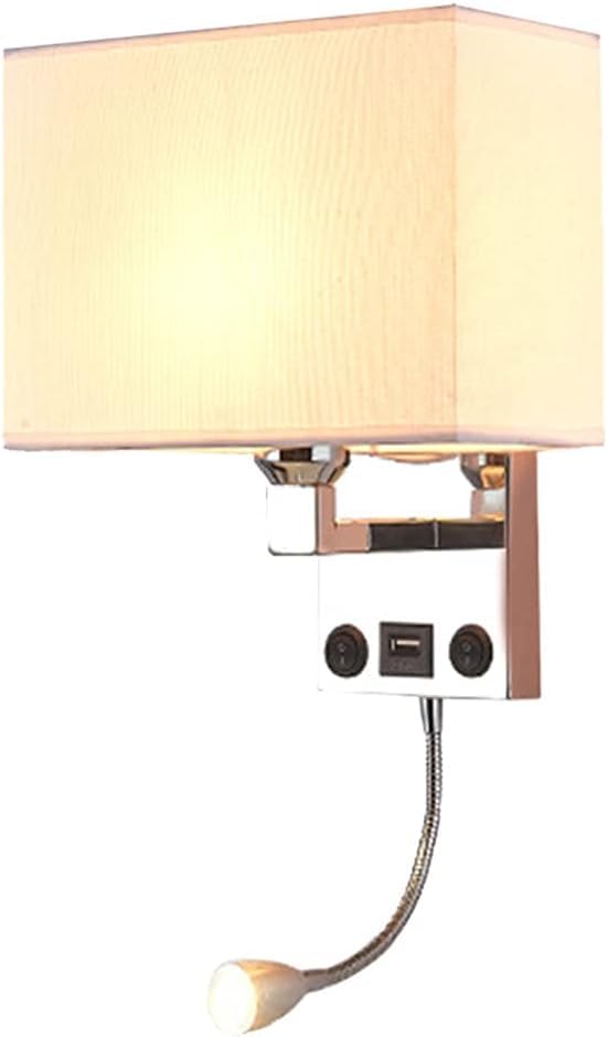 OEUBEQ Lámpara de Pared, lámpara de Noche, lámpara de Lectura Mecedora con Puerto de Carga USB, lámpara de Pasillo de Estilo Europeo para Sala de Estar, Dormitorio, Hotel, Interior, pasil