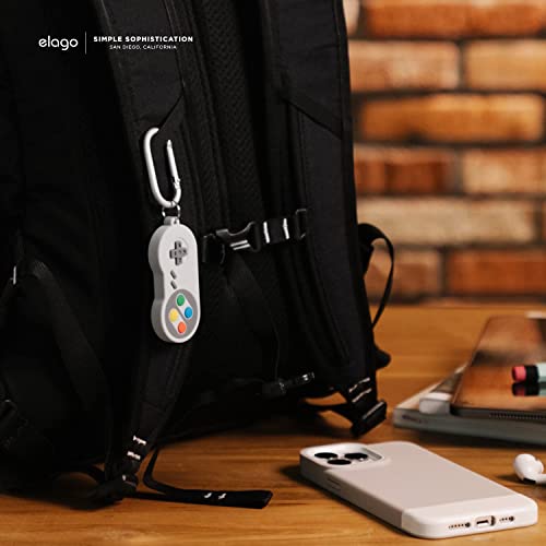Elago W5 Case Keychain Compatible With Apple Airtags - Drop Protection, Carabiner Key Ring, Classic Handheld Gaming Console Design (Track Dogs, Keys, Backpacks, Purses) Tracking Device Not Included #TOP1