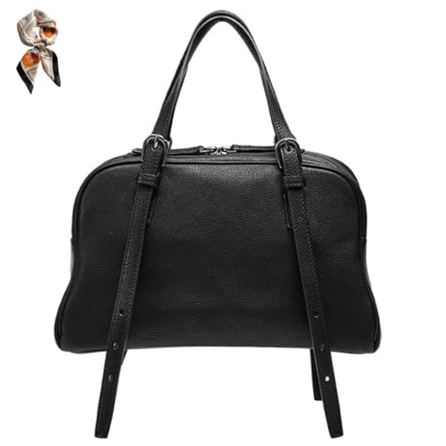 Generico Cowhide Leather Tote Bag for Women,Vintage Large Capacity Top-Handle Handbags,Casual Work Shoulder Bag Crossbody