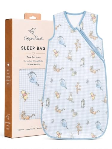 Copper Pearl Baby Sleep Sack, Winnie the Pooh & Friends - 0.5 TOG Summer Wearable Blanket for 0-6 Months