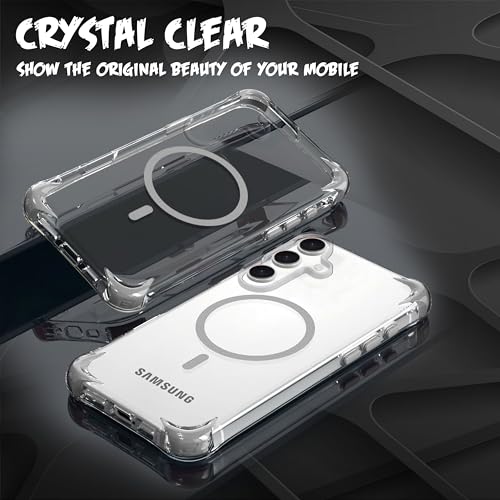Image of V-TAN Ultra-Hybrid Crystal Clear Back Cover for Samsung Galaxy S24 FE | TPU | Transparent Wireless Charging Case Cover with Mag Case Compatible | Slim Fit Shockproof Drop Protection Design | (Grey)