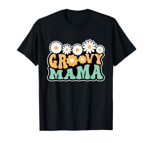 Groovy Mama Funny Motherhood Retro Hippie 60s 70s Mom T-Shirt