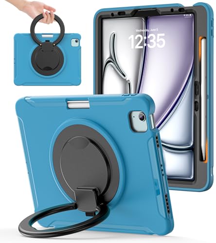 Étui pour iPad Pro 11 et iPad Air 5 4 bleu avec support stylet