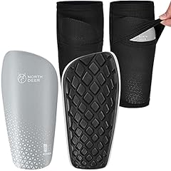 Shin Pads 1 Pair + Sleeves 1 Pair, Grey
