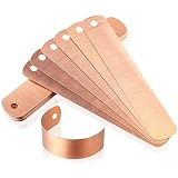 Hotop 30 Pieces 4.5 Inch Copper Plant Tags Metal Tree Tags Long Garden Plant Labels Waterproof Reusable with 30 Pieces Copper Ties for Outdoor Garden