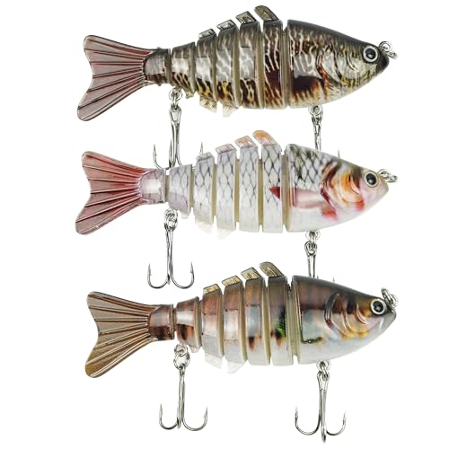 YINBEILIXU Fishing Lures,7-Segment Multi-Jointed Swimbaits, Bass Lures, Fishing Tackle Kit Saltwater...