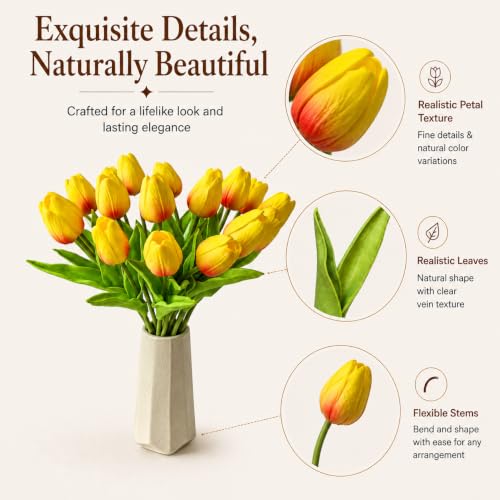 Image of Mandy's 20pcs Artificial Sunset Tulips