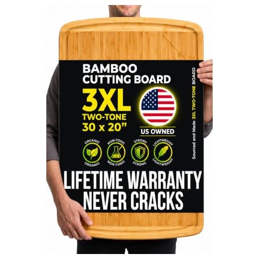 30 x 20 Bamboo Extra Large Cutting Board - Wooden Stove Top Cover Noodle Board - Meat Cutting Board for BBQ - Turkey Carving Board - Extra Large Charcuterie Board - Over the Sink Cutting Board