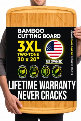 Image of Greener Chef Extra Large Bamboo Cutting Boards for Kitchen (One Size)