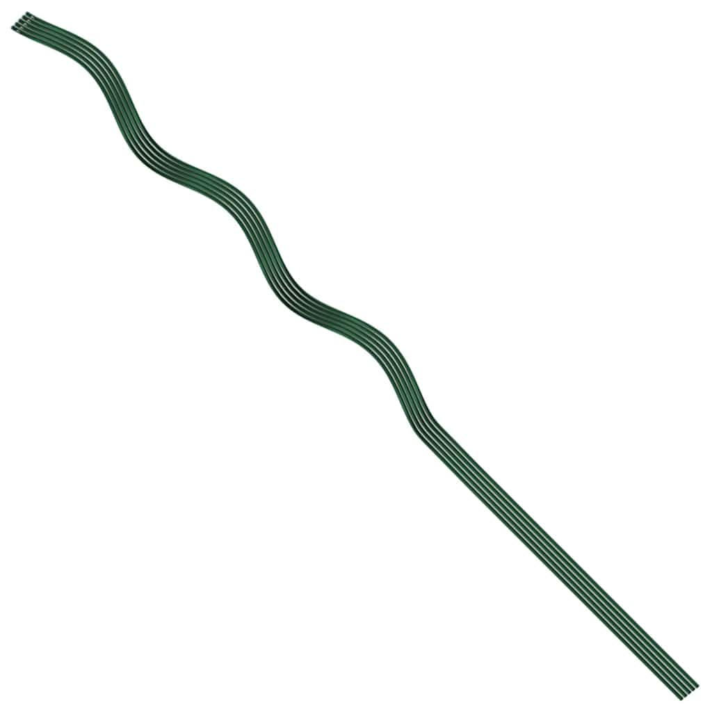 Soporte para plantas de acero verde, 110 x 0,6 x 0,6 cm, 5 unidades en espiral, soporte para tomates en jardín, balcón, bancal elevado para fijar y cultivar plantas trepadoras
