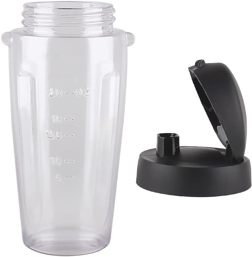 2PCS Replacement Parts Cups with Lids 20oz Smoothie Bottle ， Compatible with Oster Classic Series Blender