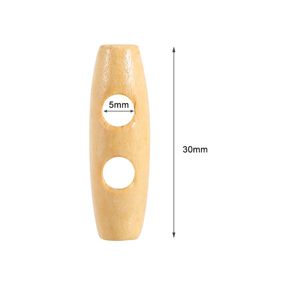 6 Boutons En Bois Pour Manteau Peau De Mouton – 2 Bascules 1/2, Style Dentelé