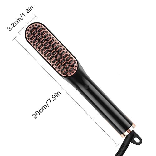 Peine para peinar masculino multifuncional eléctrico para alisar y rizar cabello, de uso dual para rizos y alisado parcial, artefacto para permanentes esponjadas miniatura 2