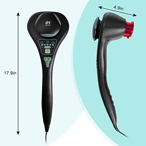 Rilextec Hand Held Back Massager For Pain Relief, Vibrating Back Massager Handheld With Heat For Back And Neck, Electric Body Massagers Handheld Deep Tissue For Men Women, Use For Muscles Stress #TOP7