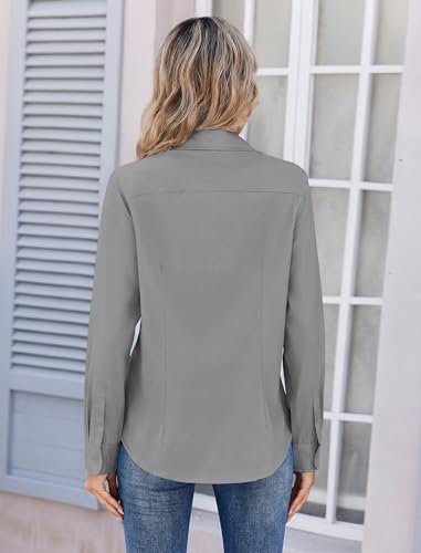 Image of Zeagoo Women's Wrinkle Free Button Down Shirts Long Sleeve Dress Shirts Collared Business Casual Blouses Tops XS-3XL