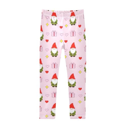 ALAZA Girls' Leggings Children's Yoga Pants Skinny Printed Dance Gnomes Heart Star Comfortable 4T