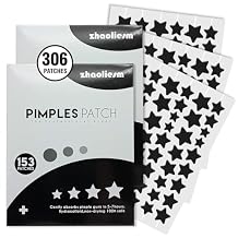 306 Counts Black Star Pimple Patches for Face, Hydrocolloid Star Acne Patches Refill, Cute Zit Covers for Face, Spot Stickers with Tea Tree, Salicylic Acid and Cica Oil