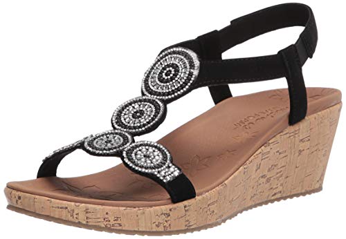 Skechers Womens Beverlee - Date Glam Sandal , Black , 9 #TOP12
