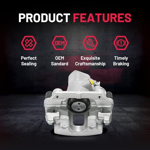 Image of BDFHYK 19-B6284A 19-B6285A Rear Disc Brake Caliper Assembly for Ford C-Max 2013-2018, Escape 2013-2016, Transit Connect 2014-2018, for Mazda 3 2009-2013 /3 Sport 2010-2013, 1.6L 2.0L 2.3L 2.5L L4 2pcs