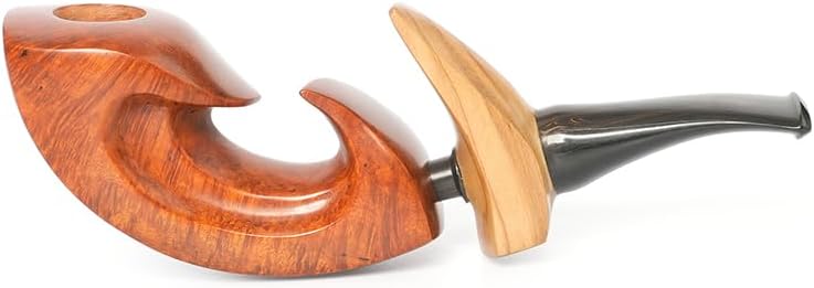 Heysong Pipes Handmade in Mediterranean Briar Pipe - Freestyle Design Collectible Hand Crafted Wood HSMA50461hw1k