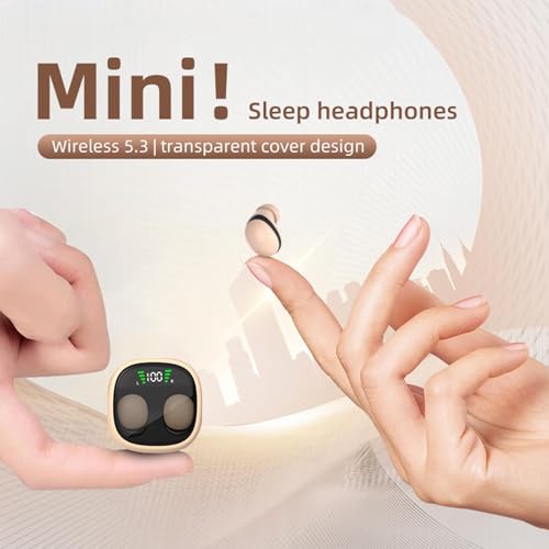 Skintone Nude Mini Small Invisible Earbuds Wireless Bluetooth Ear Buds for Small Ears Canals Women Kids, Skin Color Tiny Smallest Micro Discreet Hidden Headphones Comfortable Earbuds Wireless for Work