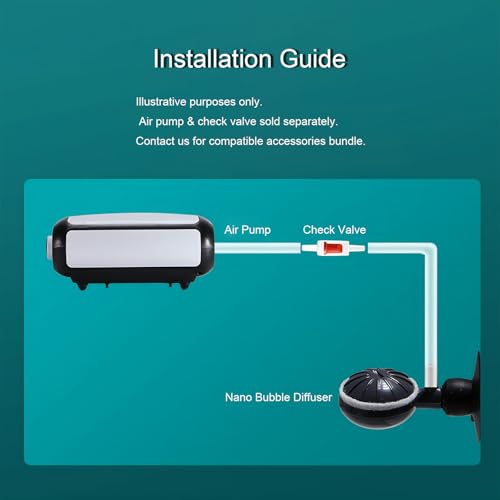 Image of Adjustable Aquarium Nano Bubble Diffuser, Ultra-Fine Air Stone Disc with Suction Cup, High-Output Oxygenation for Fish Tank, 2-Pack, Black