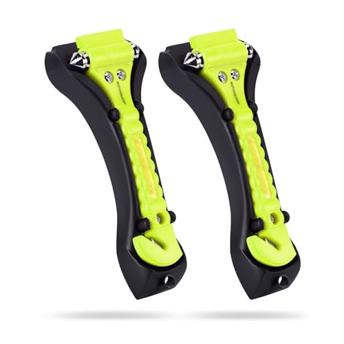 Image of MOTORBUDDY 2-Pack Car Safety Hammer Seatbelt Cutter,Auto Emengency Escape Tool with Windows Glass Breaker, Escape Tool for Car Accidents,Grow in The Dark
