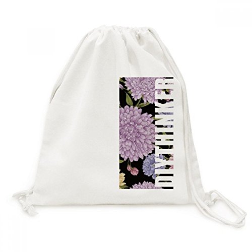 Sac à dos cordon toile lotus art dessin sac de voyage léger