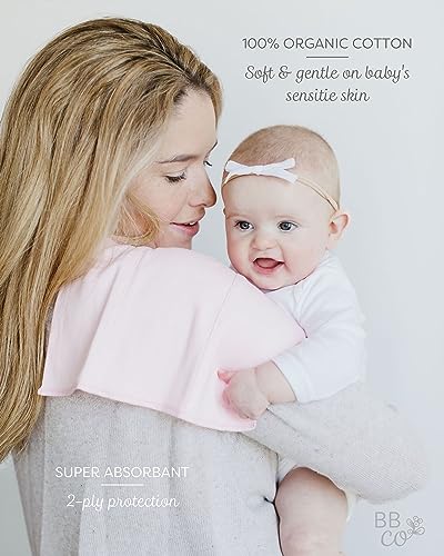 Co. - 4-Pack 100% Organic Cotton Baby Burp Cloths - Soft Double Layer Absorbant Burping Cloth Boy and Girl (Pink Multi)3