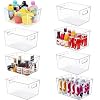 SKTEET Set of 8 Large Clear Plastic Storage Bins (8L), Storage Containers for Pantry Organization and Kitchen Storage Bins,Home Edit and Cabinet Organizers