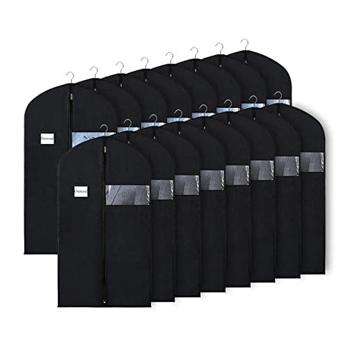 Image of Univivi 16 Pack Suit Bags Garment Bag for Men Storage 40-inch Clothes Cover with Clear Window and ID Card Holder for Suit Jacket, Skirt, Shirt and Coat