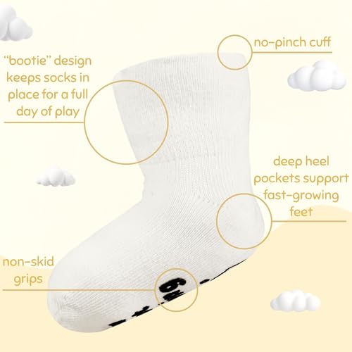 InnoBeta Baby Socks Set with Funny Quotes (4 Pairs) Newborn/Infant Socks for Baby Shower, Gender Reveal 3-12 Months3