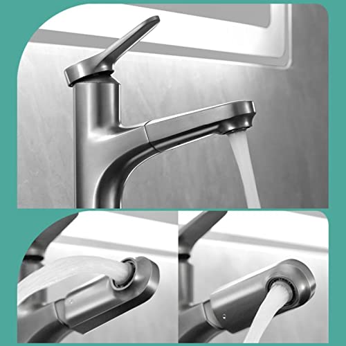 Robinet de salle de bain mitigeur lavabo noir extractible pivotant 360