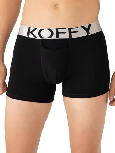 Image of KOFFY Men's Malleable Cotton Lycra Long Trunk with Minus Cutting Pouch I Wrinkle Free I Moisture Wicking Technology