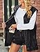 Zontroldy Denim Jean Vest for Women Sleeveless Oversized Button Down Denim Jean Vest Waistcoat Shacket Jacket(0975-BlackGray-M)