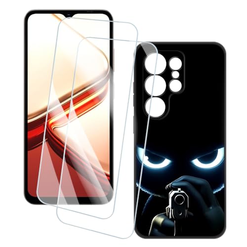 OAGELIM 2�Z�b�g �X�N���[���v���e�N�^�[ + �P�[�X Doogee Note 56X Pro 4G (6.56 �C���`) �Ƃ̌݊������� �A�[�e�B�X�e�B�b�N�J�X�^���v�����g�J�o�[�Ƌ����K���X�t�B���� �X�N���b�`�h�~ (�Ə�)