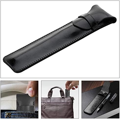lixulluo Leather Pen Case Holder Single Pen Pouch Pen Protective Sleeve PU Leather Single Fountain Pen Case Protective Pen Sleeve for Home Office Pen Pencil Ballpoint Pen Stylus