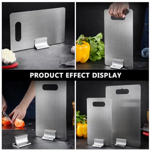 Soporte organizador de acero inoxidable para tablas de cortar en cocinas pequeñas 4
