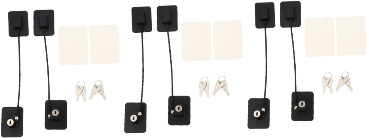 Milisten 3sets Cabinet Child Safety Lock Door Lock Fridge Window Strong Adhesive 2pcs*3