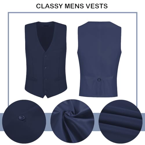 Men's Suit 2 Pieces Slim Fit Dress Vest and Pants Set Prom Suits for Mens Formal Wedding Party Tuxedo4