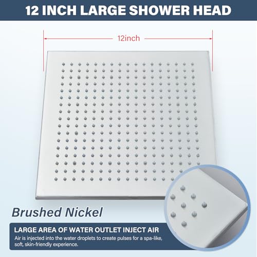 Pommeau de douche carré 30,5 cm NeierThodore nickel brossé - 8